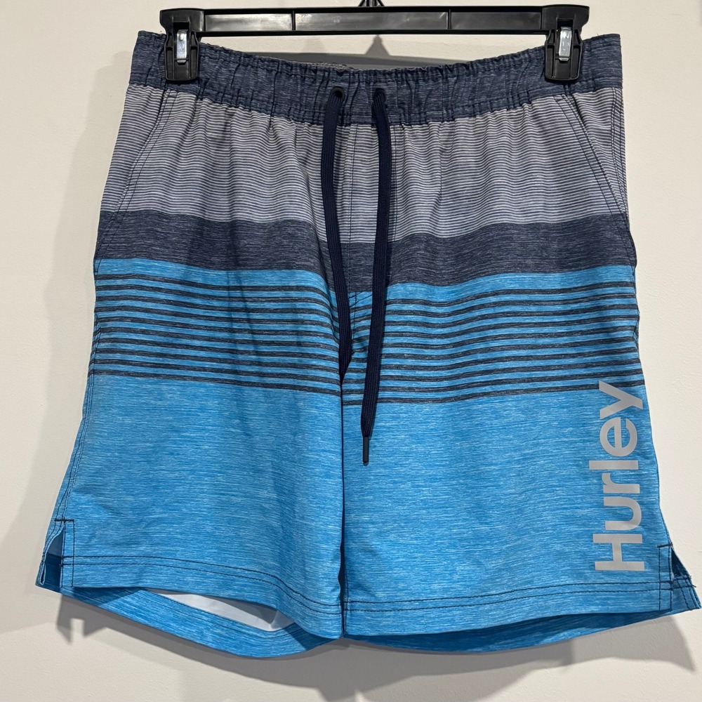 Hurley Mens Board Shorts Swim Trunks Large Striped Surfer Beach Summer 21923